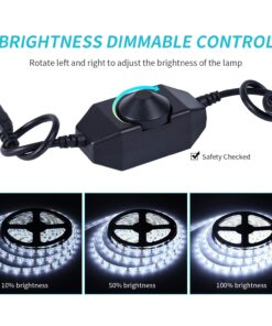 Alternative view of JUNWEN 16.4ft White Led Strip Lights, 12V Outdoor Led Strip Lights Waterproof Flexible Led Light Strip Indoor Plug in Cuttable SMD2835 Dimmable led Strip Light for Bedroom Cabinet Kitchen TV Hallway Daylight White