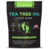 Tea Tree Oil Foot Soak with Epsom Salt - Made in USA - for Toenail Athletes Foot, Stubborn Foot Odor Scent, Softens Calluses & Soothes Sore Tired Feet - 16 Ounces Tea Tree Oil 1 Pound (Pack of 1) 10 71pg37mwXcL