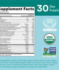 SmartyPants Organic Prenatal Vitamins, Daily Multivitamin: Methylfolate, Probiotics, Vitamins C, D3, B12, K & Zinc for Immune Support, Digestive Health, & Fetal Development, 120 Gummies, 30 Day Supply 120 Count (Pack of 1) 36 71pgxFStsL