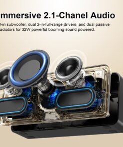 DOSS SoundBox XL Bluetooth Speaker with Subwoofer, 32W Loud Sound with Booming Bass, Dual DSP Technologies, 10H Playtime, USB-C, TWS, 2.1 Sound Channel Home Speaker for Indoor, and Office-Upgraded Black 30 71ph6A1YQYL