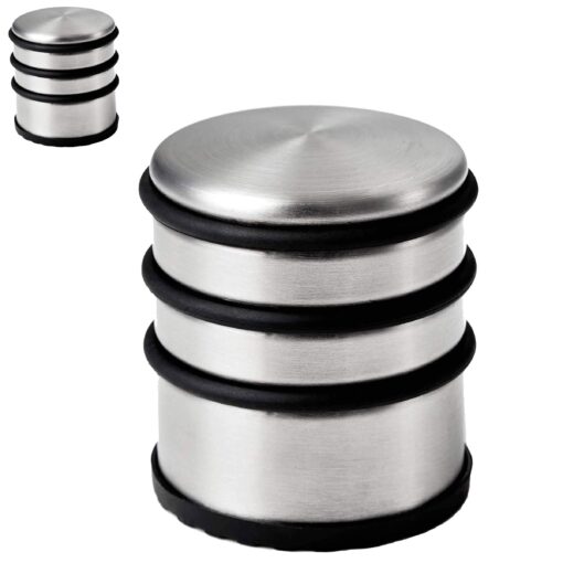 Floor Door Stopper Chrome Door Stop, Door Stops, Door stoppers for Bottom of Door，with Anti-Skid Rubber - Contemporary Decorative Safety Door Wedge for Home Office Commercial Industrial