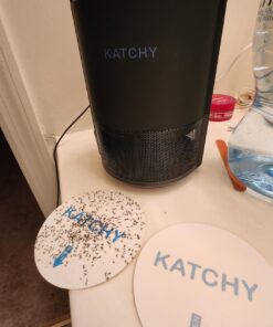 Katchy Automatic Indoor Insect Trap - Self-Activating Killer for Mosquitos, Gnats, Moths, Fruit Flies - Non-Zapper Traps for Inside Your Home - Catch Insects with Suction, Bug Light & Sticky Glue Black 29 71pis9p0RHL