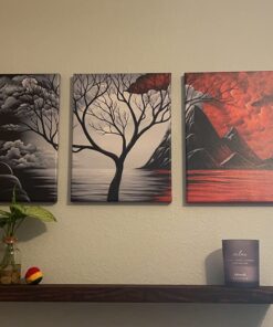 Wieco Art The Cloud Tree Wall Art Oil PaintingS Giclee Landscape Canvas Prints for Home Decorations, 3 Panels 12x16inchx3pcs (30x40cmx3pcs) 38 71pjlkzdZeL