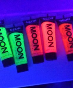Moon Glow - Blacklight UV Glitter Face & Body Gel - 0.42oz Set of 6 - Blacklight Face Paint - glows brightly under Blacklight 33 71pk NVBAwL
