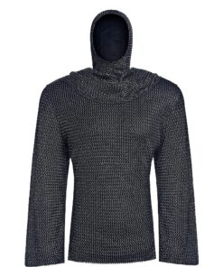 Alternative view of Mens Medieval Knight Chain Mail Look Tunic with Coif Hood Fancy Dress Accessory 1 Multicolor
