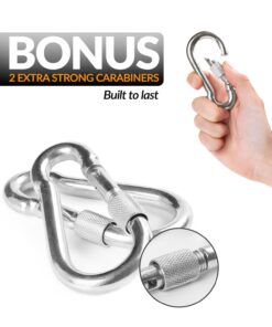 Tree Swing Hanging kit Straps, (Set of 2) Extra Long 10tf Each. Super Strong 5,000lbs + 2 Carabiners. for Swing Sets, Web Swings, Hammock & Tire Swing 31 71pkj aUjKL