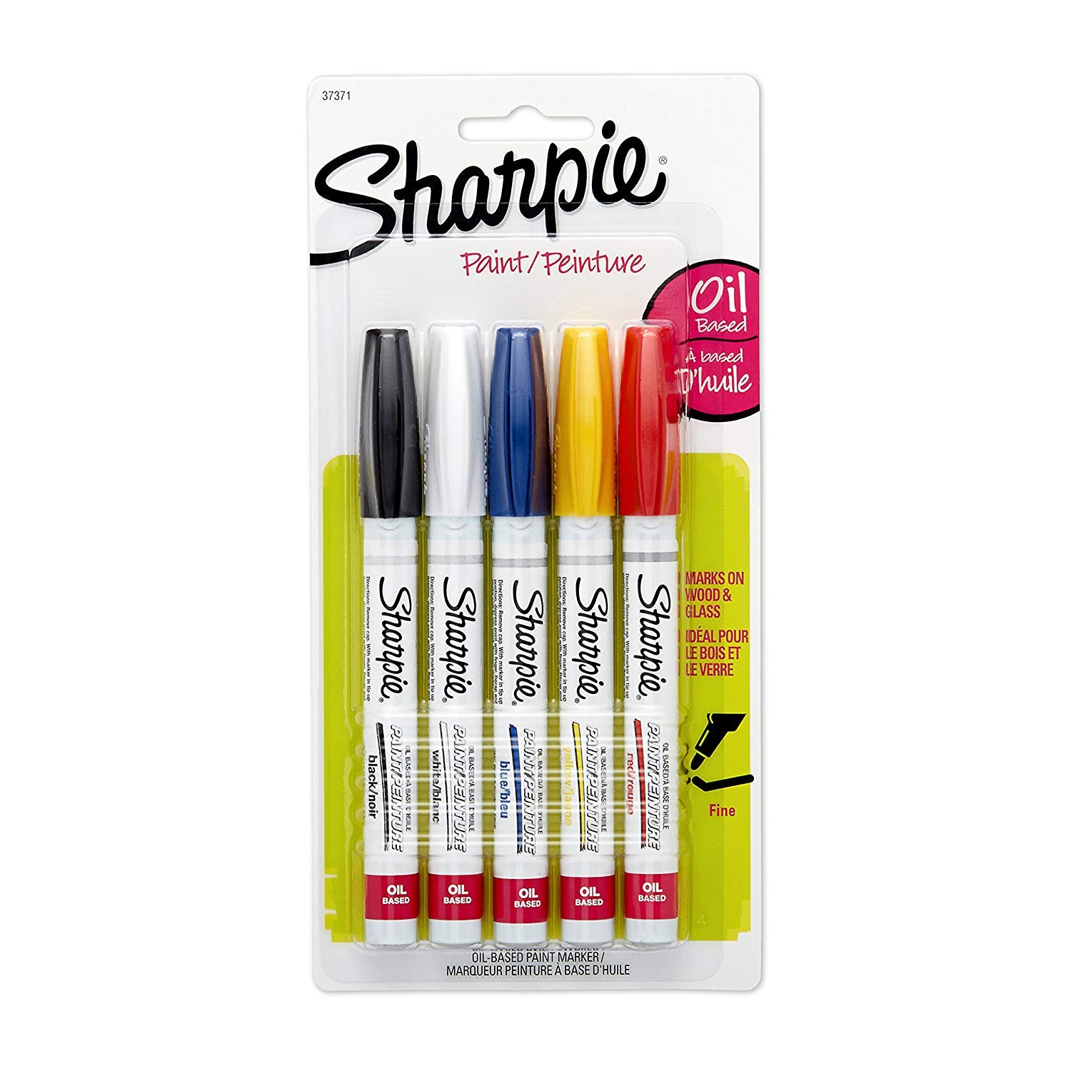 SHARPIE Oil-Based Paint Markers, Fine Point, Assorted Colors, 5 Count - Great for Rock Painting Classic Assorted 5 Count (Pack of 1) Fine Tip 1 SHARPIE Oil-Based Paint Markers, Fine Point, Assorted Colors, 5 Count - Great for Rock Painting Classic Assorted 5 Count (Pack of 1) Fine Tip