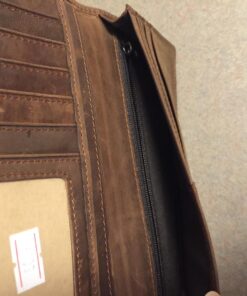 Compalo RFID Blocking Vintage Full Grain Leather Long Bifold Wallet for Men ID Cash Card Wallet Checkbook Credit Cards Holder Vintage Brown 27 71pnWvW23KL