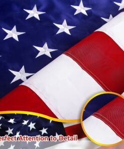 G128 - American Flag 5x8 ft USA US Flag Deluxe Embroidered Stars Sewn Stripes Brass Grommets Durable Indoor Outdoor Use 12 71pojN0JRFL