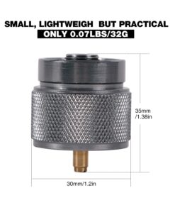 REDCAMP Small Propane Stove Adapter, Input: 16oz./1lb. Small Propane Canister Tank, Output: EN417 Lindal Valve Canister Converter Silver input: 16oz./1lb, output: EN417 lindal valve 12 71ppxf0JHOL