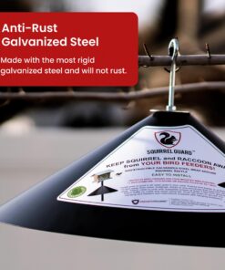 Predator Guard Squirrel Baffle - Protects Hanging Bird Feeders and Poles - Raccoon and Squirrel Proof Your Bird Feeders and Bird Houses - Anti-Rust Galvanized Steel - 17 inch 20 71pqGx3n3tL