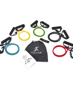Alternative view of ProsourceFit Premium Heavy Duty Double Dipped Latex Stackable Resistance Band with Door Anchor and Exercise Chart Assorted - 2 LB to 20 LB Resistance Level