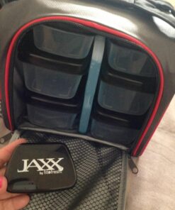Fit & Fresh Jaxx Fit Pack Meal Prep Bag, Standard, Red & Black, Polyester 42 71pqokucR L