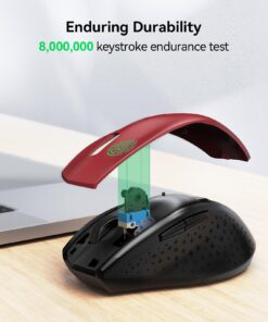 TECKNET Wireless Mouse, 2.4G USB Computer Mouse with 6-Level Adjustable 3200 DPI, 30 Months Battery, Ergonomic Grips, 6 Buttons Portable for PC, Chromebook, Mac - Red 30 71pqrKw0AL