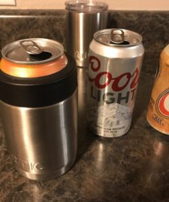 RTIC Can Cooler Insulated, Beer, Beverage, Soda Can Cooler with Lid, Stainless Steel Metal, Double Wall Insulation Coozie for Cans, Sweat Proof, 12oz, Stainless Steel 1 30 71prUzzzoL