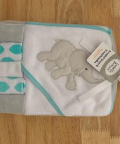 Luvable Friends Unisex Baby Hooded Towel with Five Washcloths, Cotton,Polyester,Ikat Elephant, One Size Ikat Elephant 1 Count (Pack of 1) 24 71psSU9aOlL