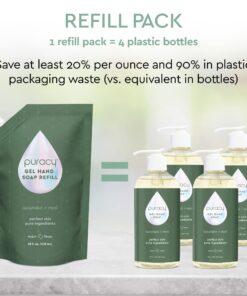 Puracy Organic Hand Soap, For the Professional Hand Washers We've All Become, Moisturizing Natural Gel Hand Wash Soap, Liquid Hand Soap Refills for Soft Skin (12 fl.oz, Cucumber & Mint) 2-Pack Cucumber & Mint 12 Fl Oz x 2pk 9 71psbJhAbhL