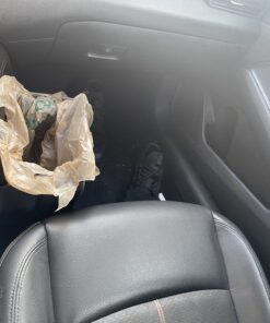 KMMOTORS Car Trash Can, Leather Trash Bag Foldable Hanging bin, Cute car Gadgets, Garbage Container, Vegan Leather(Medium, Black) Medium 39 71ptoIdAACL