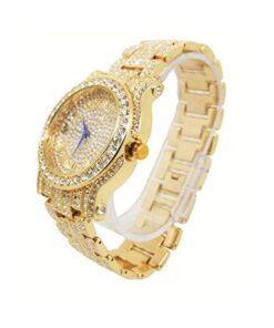 Charles Raymond Bling-ed Out Silver Round Luxury Mens Watch w/Bling-ed Out Bracelet - L0504B gold 22 71pu4ZaMXrL