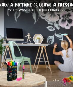 Vaci 10 Multicolored Liquid Chalk Markers | Erasable, Non-Toxic, Water-Based Pens | 6 mm Reversible Tips - Bullet & Chisel | On Chalkboards, Windows, Glass, Mirrors, Blackboards & More | Kids & Adults 10 Markers Set + Drawing Stencils 27 71puAVg5HL 1