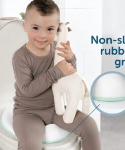 Potty Training Seat for Boys And Girls, Fits Round & Oval Toilets, Non-Slip with Splash Guard, Includes Free Storage Hook - Jool Baby Aqua 31 71pvBckY1DL
