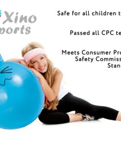 Xino Sports Hopping Ball for Kids - Teens and Adults, Bouncy Balls for Kids, Hopper Ball, Jumping Ball with Handle, 22 Inch Diameter, Kids Outdoor Toys (Blue) Blue 17 71pwOtH3fHL