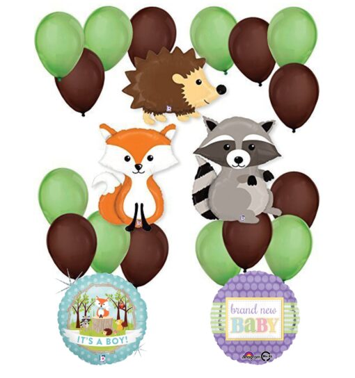 Woodland Critters Creatures Baby Boy Baby Shower Party Supplies and Balloon Decorations