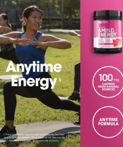 Optimum Nutrition Amino Energy - Pre Workout with Green Tea, BCAA, Amino Acids, Keto Friendly, Green Coffee Extract, Energy Powder - Watermelon, 65 Servings (Packaging May Vary) 65 Servings (Pack of 1) 18 71pyYY4cO5L