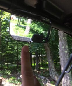 Rear View Mirror UTV Accessories - Mirrors Best for Wide Angle Center or Side-by-Side Off Road Clear-View - High Impact ABS Housing & Universal Roll Cage Bar Mounts with Shatter-Proof Tempered Glass Center Rear View 44 71q 0io2eOL