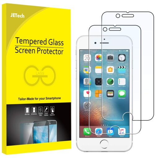 JETech Screen Protector for iPhone 6 and iPhone 6s, 4.7-Inch, Tempered Glass Film, 2-Pack Clear