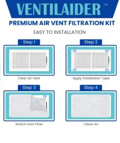 Alternative view of Ventilaider Complete Air Vent Register Filter Set Cut to Fit Any Size 16" x 60" & 50" Installation Tape, Electrostatic Fabric. Purifies Air, Helps Reduce Dust from Ducts, AC Furnace System 1