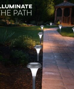 GardenBliss Best Solar Lights for Outdoor Pathway, 10 Brightest Light Set for Walkway, Patio, Path, Lawn, Garden, Yard Decor, Double Waterproof Seal, Large Led Landscape Outside Post Lighting Lamps Pack of 10 - White Light 27 71q0UNXEEDL