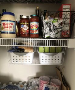 ClosetMaid Wire Hanging Shelf Basket for Storage, Organization in Closet or Pantry, No Assembly or Installation, Durable, 10.68"D x 18.39"W x 7.99"H, White 38 71q2aDcM05L
