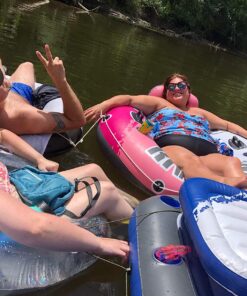 Intex River Run I Inflatable Water Lounge Tube 1-Person, Pink | 58828EP 10 71q42aZAEeL