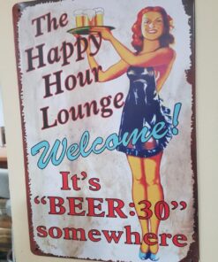 ERLOOD The Happy Hour Lounge Welcome! It's Beer Retro Vintage Decor Metal Tin Sign 12 X 8 Inches 14 71q4vBTzvML