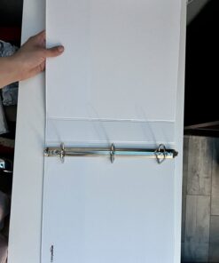 Amazon Basics 3 Ring Binder with 1.5 Inch D-Ring and Clear Overlay, White, 4-Pack 1.5-inch 39 71q5C305TVL