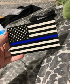 Thin Blue Line Flag Decal - 3x5 in. Black White and Blue American Flag Sticker for Cars and Trucks - in Support of Police and Law Enforcement Officers (1) 1 25 71q5Gcr5wJL