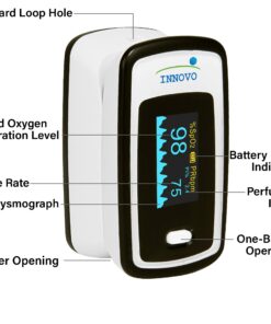 Alternative view of Innovo Deluxe iP900AP Fingertip Pulse Oximeter with Plethysmograph and Perfusion Index (Off-White with Black)