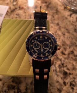 Invicta Men's 6983 Pro Diver Collection Chronograph Blue Dial Black Polyurethane Watch 38 71q5YX55udL