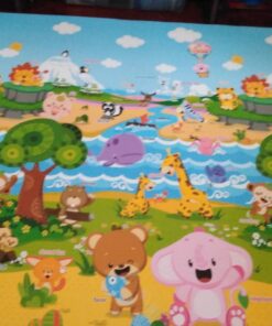 Baby Care Play Mat (Large, Playful - Pinko & Friend) 82'' x 55'' Original One-Piece Reversible Rollable Waterproof Play Mat for Infants, Babies, Toddler, and Kids Large 58 71q5grSSsgL