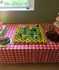 Red Gingham Checkered 6 Pack Premium Disposable Plastic Picnic Tablecloth 54 Inch. x 108 Inch. Rectangle Table Cover By Grandipity Red Gingham Checkered 17 71q662VRpxL