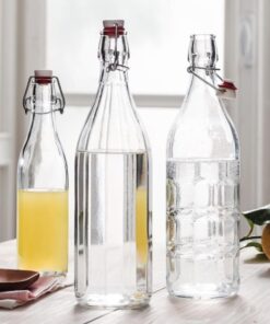 Bormioli Rocco Moresca Bottle, 33.75 oz, Clear, Twin 15 71q6CTyWCeL