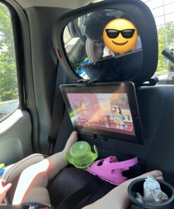 Macally Car Headrest Tablet Holder, Adjustable iPad Car Mount for Kids in Backseat, Compatible with Devices Such as iPad Pro Air Mini, Galaxy Tabs, And 7" to 10" Tablets and Cell Phones - Black 46 71q6VsL 7NL