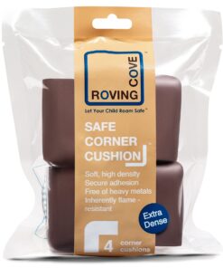 Roving Cove Corner Protector for Baby (4 Large Corners) - Hefty-Fit Heavy-Duty Soft Rubber Foam Furniture Corner Bumper Guards, 3M Adhesive Pre-Taped, Coffee Brown 4 Count (Pack of 1) 28 71q6YSiGuVL