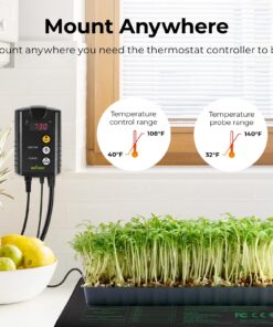 BN-LINK Durable Seedling Heat Mat Heating Pad 10" x 20.75" with Digital Thermostat Controller Combo Set Waterproof for Indoor Seed Starting and Plant Germination 10" x 20.75" & Thermostat 28 71q7O55TL 1