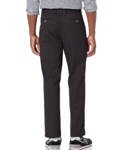 Amazon Essentials Men's Classic-Fit Wrinkle-Resistant Pleated Chino Pant (Available in Big & Tall) 34W x 29L Black 8 71q8OAoc80L