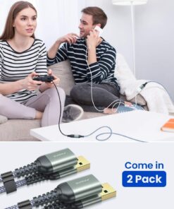 2 Pack 6.6FT+6.6FT AINOPE USB 3.0 Extension Cable Type A Male to Female Extension Cord Durable Braided Material Fast Data Transfer Compatible with USB Keyboard,Mouse,Flash Drive, Hard Drive Grey 29 71q9AULqsRL