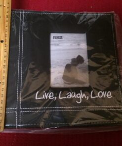 Pioneer Photo Albums Embroidered Live, Laugh, Love Black Sewn Leatherette Frame Cover Album for 4"x6" Prints 37 71q9MkHUUCL