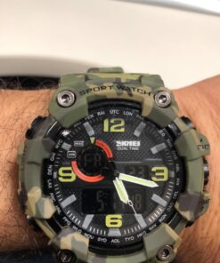 Gosasa Men's Watches Multi Function Military S-Shock Sports Watch LED Digital Waterproof Alarm Watches… A _1520_camouflage&green 44 71qAcf5szJL