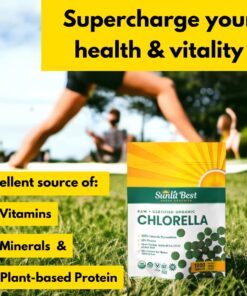Sunlit Best USDA Organic Premium Chlorella Tablets 1000 Tabs | 100% Pure Chlorella Superfood Supplement High in Protein, Chlorophyll, Vitamins, & Minerals | Supports Good Health, Wellbeing 1000 Count (Pack of 1) 13 71qB6q1nIbL